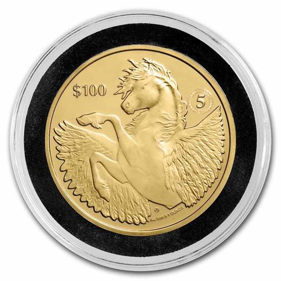 British Virgin Islands: Pegasus 5th Anniversary 1 oz Gold 2022
