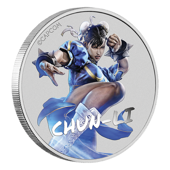 Tuvalu: Street Fighter - Chun Li színes 1 uncia ezüst 2022
