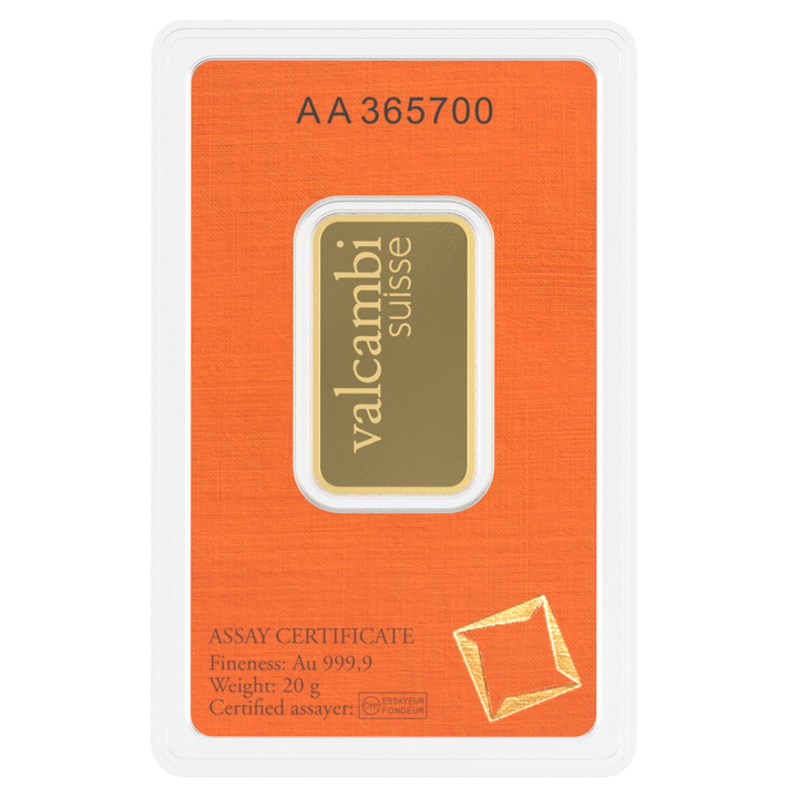 Goldbarren Valcambi 20 g Gold