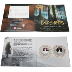 Zestaw 2 monet The Lord of the Rings: The Two Towers - 20. rocznica filmu kolorowany Miedzionikiel 2022