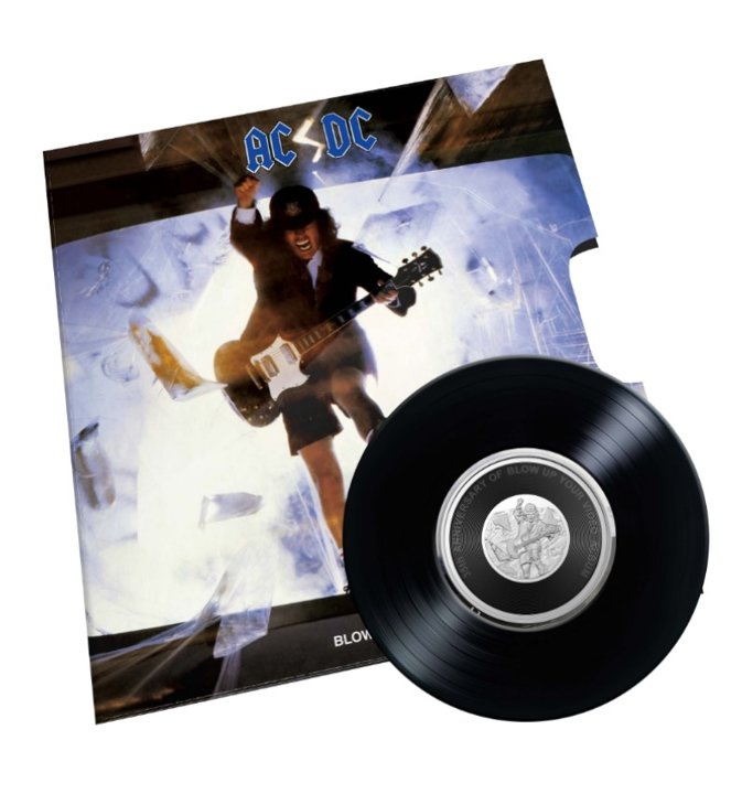 Set di 6 monete colorate AC/DC 45° anniversario 2022/2023