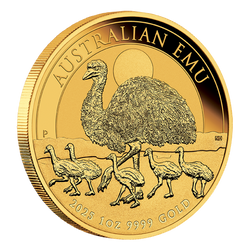Australijski Emu 1 uncja Złota 2025 MS 70 NGC First Day of Issue
