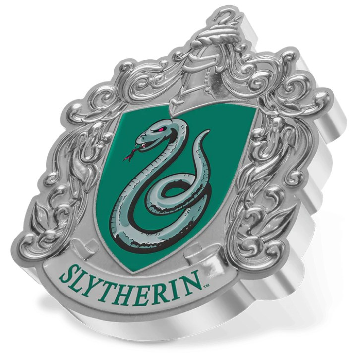 Niue: Harry Potter - Stemma di Serpeverde colorato 1 oncia d'argento 2021 Proof