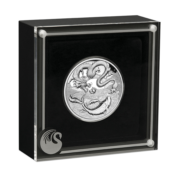 Chinese Myths and Legends: Dragon & Koi 2 uncje Srebra 2023 Proof High Relief