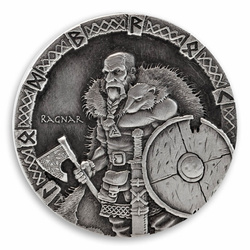 Niue: Vikings - Ragnar 2 oz Silver 2015 Proof Antiqued Coin