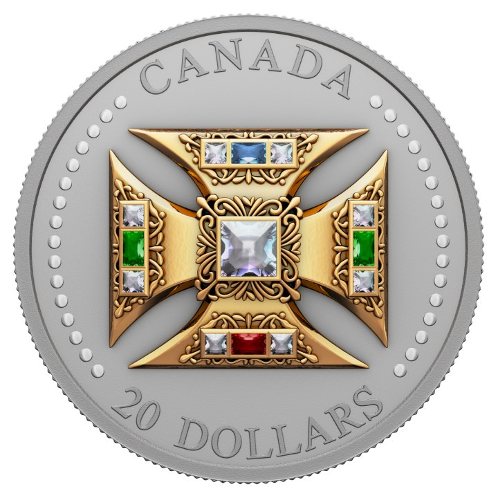 Canada: St. Edward’s Crown $20 Gilded Silber 2023 Matte Proof Coin 
