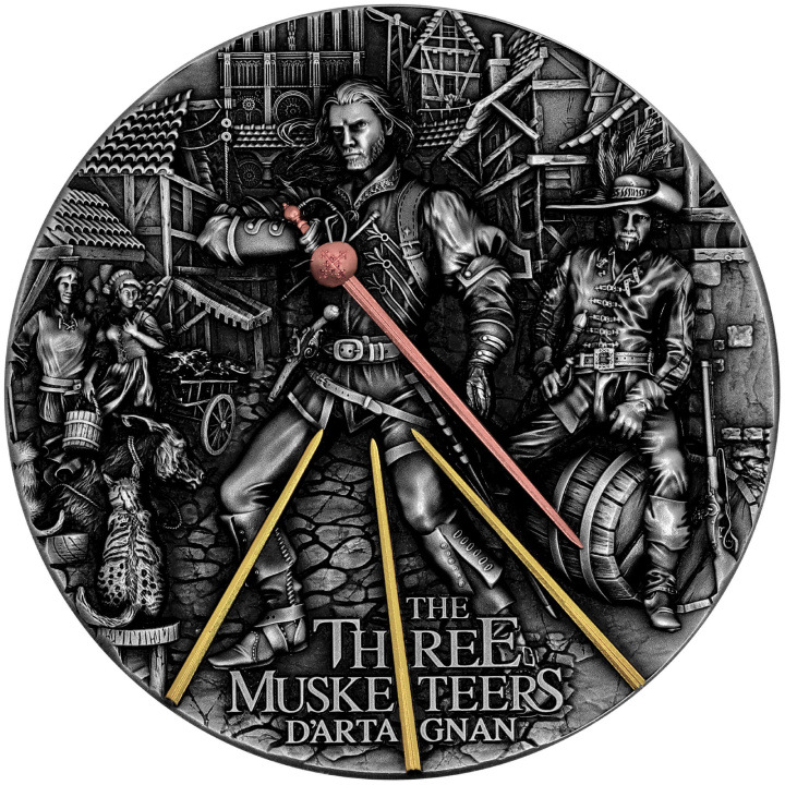 Niue: The Three Musketeers - D'Artagnan placcato in oro 2 once d'argento 2022 Moneta antica ad alto rilievo