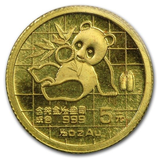 Chińska Panda 1/20 uncji Złota 1989