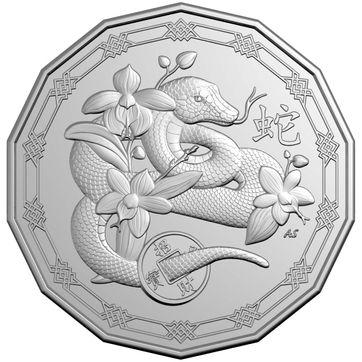 RAM: Lunar - Anno del Serpente Rame-Nichel 2025 Tetradecagon Coin