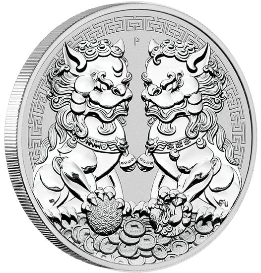 Leoni cinesi (Double Pixiu) 1 oncia d'argento 2020