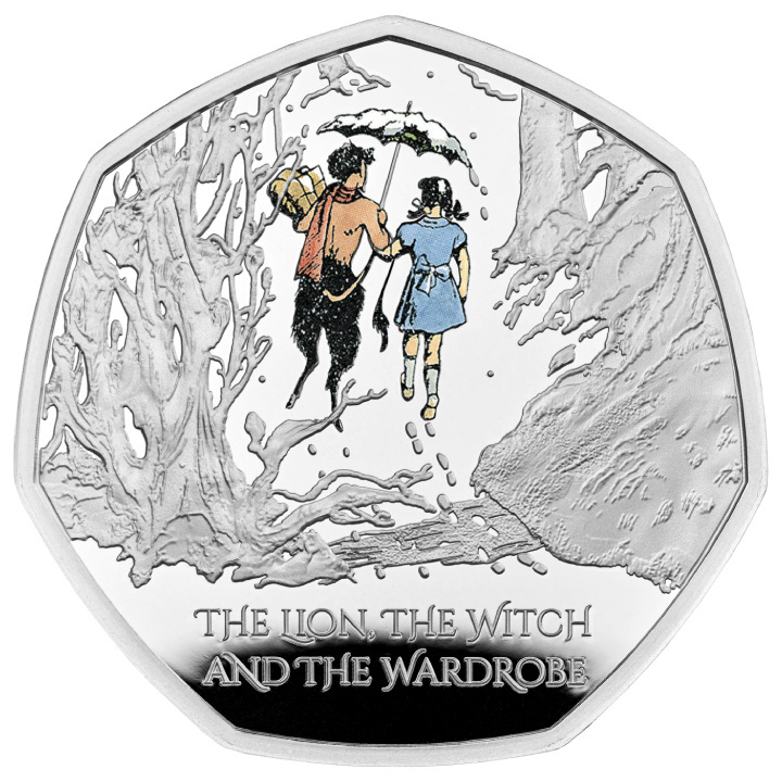 The Lion, the Witch and the Wardrobe 50p coloured Silver 2023 Proof 