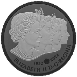 Canadá: Queen Elizabeth II's Royal Cypher $20 Plata 2022 Rodio Negro Mate Proof