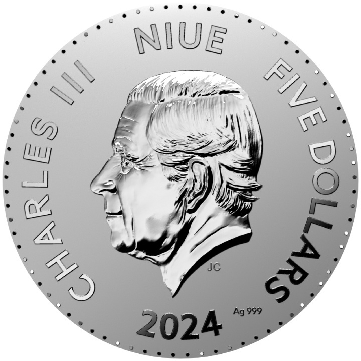 Niue: Año del Dragón 2 oz Plata 2024 Prooflike