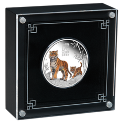 Lunar III: Rok Tygrysa kolorowany 1 uncja Srebra 2022 Proof