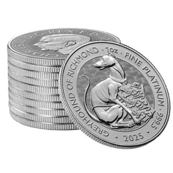 The Royal Tudor Beasts: The Greyhound of Richmond 1 uncja Platyny 2025