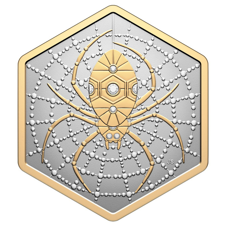 Silver Coin Nature's Delight: The Spider gilded 1 oz Silver 2026 Reverse Proof