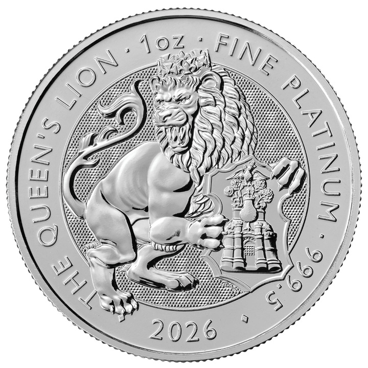 The Royal Tudor Beasts: Queen's Lion 1 Unze Platin 2026