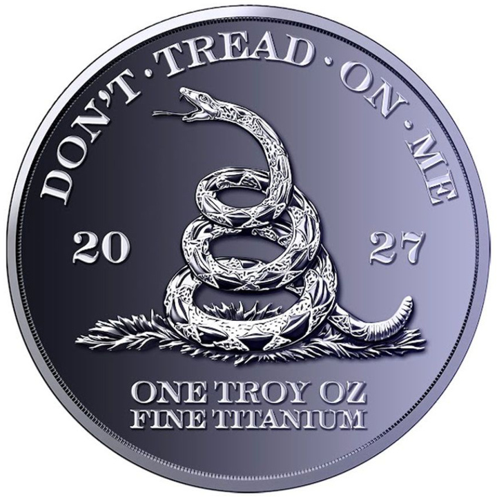 Titanová medaile Don't Tread on Me 1 unce titanu 2027