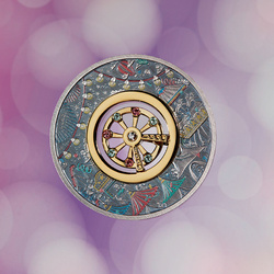 Tuvalu: Ferris Wheel kolorowany 2 uncje Srebra 2025 Antiqued Coin