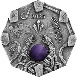 Witchcraft - Herbalist colorată 2 oz Argint 2025 Amethyst Antiqued Coin