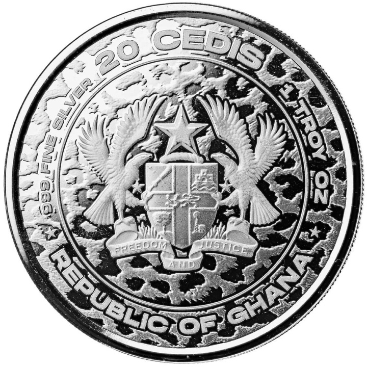 Republic of Ghana: African Leopard 1 oz Silber 2023 Prooflike