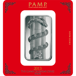 100 gram Bar Silber Lunar Jahr der Schlange 
