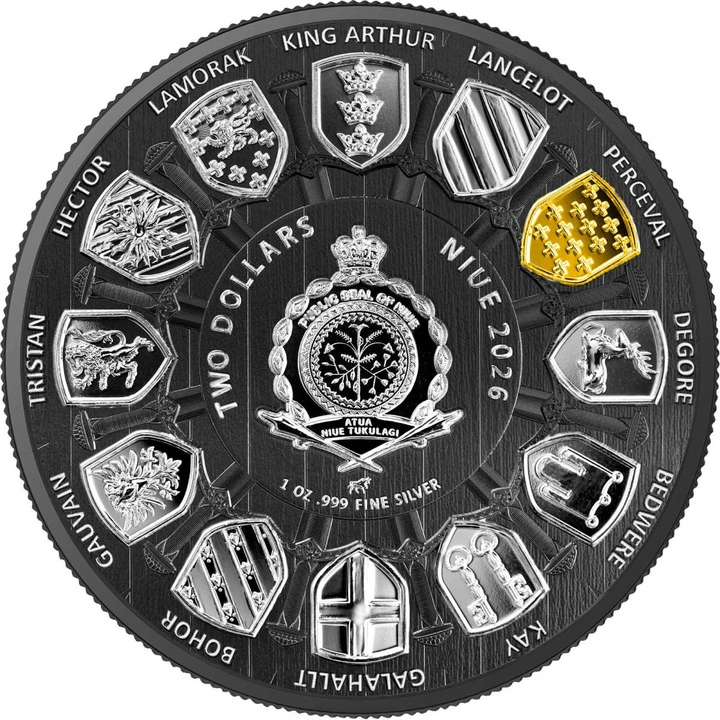 Niue Camelot - Sir Perceval 1 oz plata 2026 Multimetal