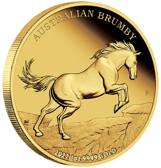 Wildpferde Australiens - Brumby 1 oz Gold 2022 Proof