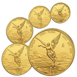 Sada 5 mincí Mexican Libertad Gold 2021