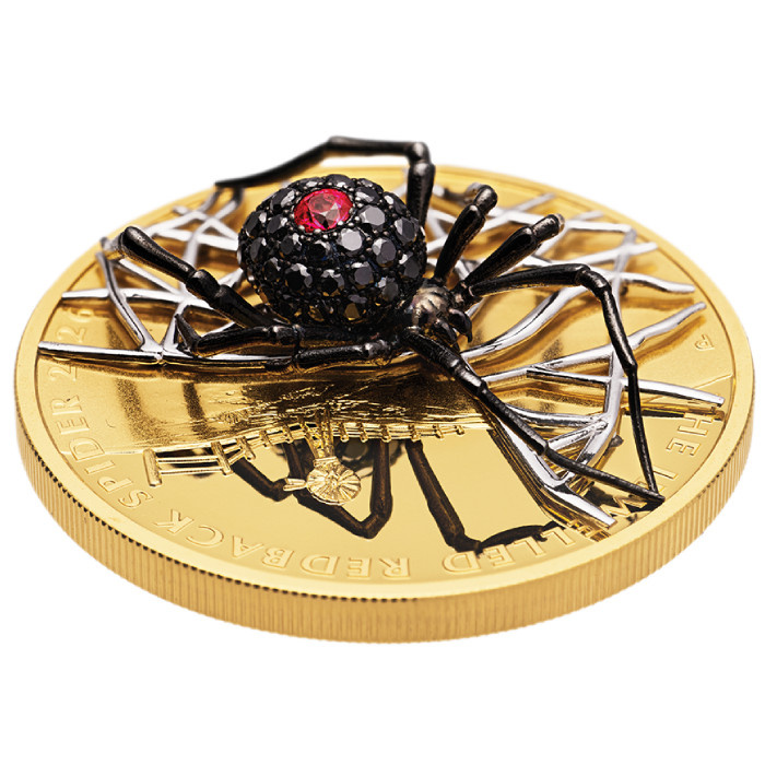 Moneda de oro The Jewelled Redback Spider 2 onzas de oro 2026 Diamond Proof