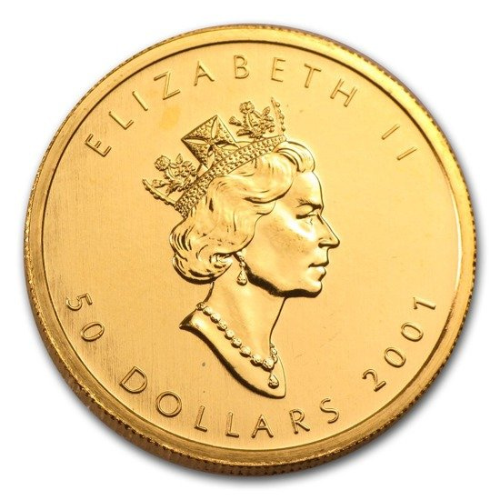 Hoja de Arce Canadiense 1 oz Oro 2001