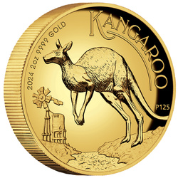 Canguro australiano 2 once d'oro 2024 Proof High Relief