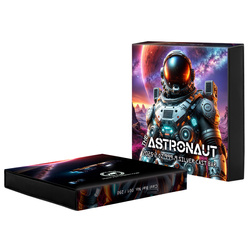 Asturmint: El Astronauta coloreado Lingote de Plata de 2 oz 2025 Acabado Antiguo