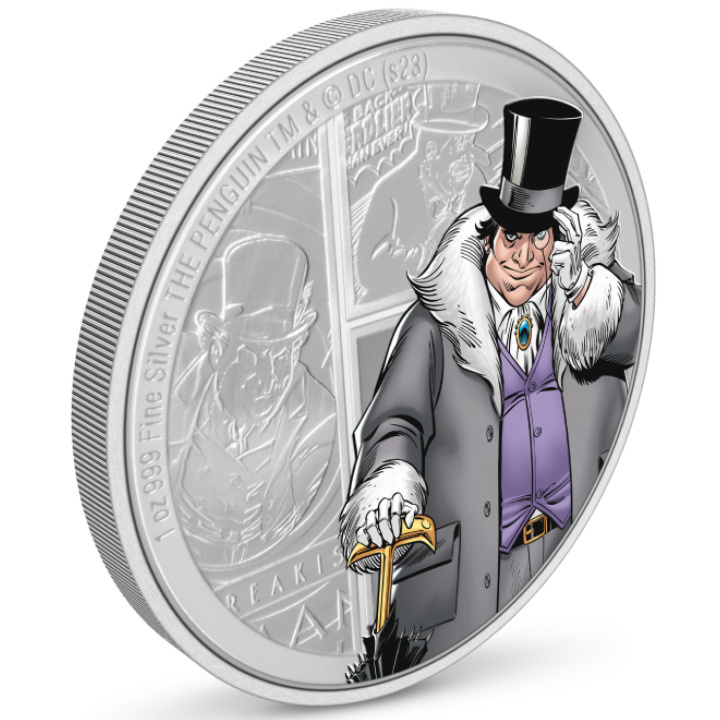 Niue: DC Villains - The Penguin coloreado 1 oz Plata 2023 Proof