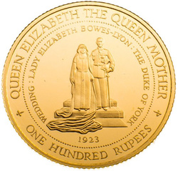 Seychelles Reina Madre 100 Rupias 1995 Proof