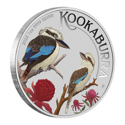 Kookaburra barevná 1 unce stříbra 2023 (World Money Fair)