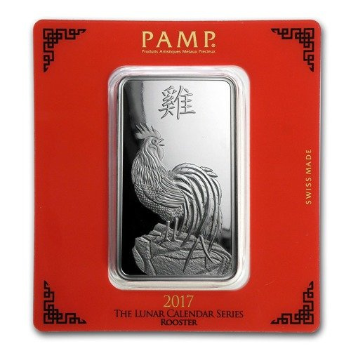 100 g Lunar Year of the Rooster ezüsttömb