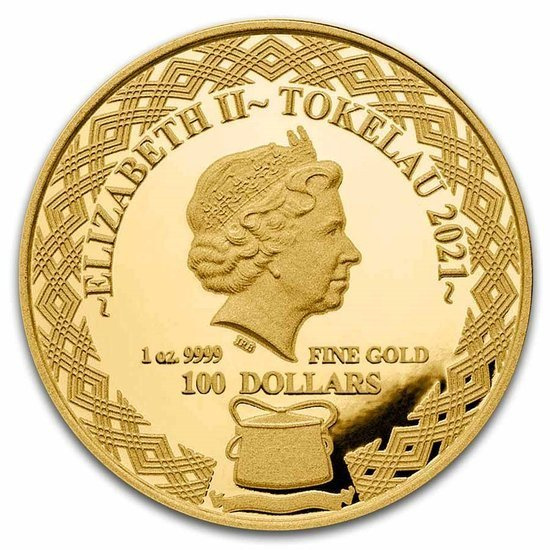 2021 Tokelau 1 oz Gold Porcupine Fish BU