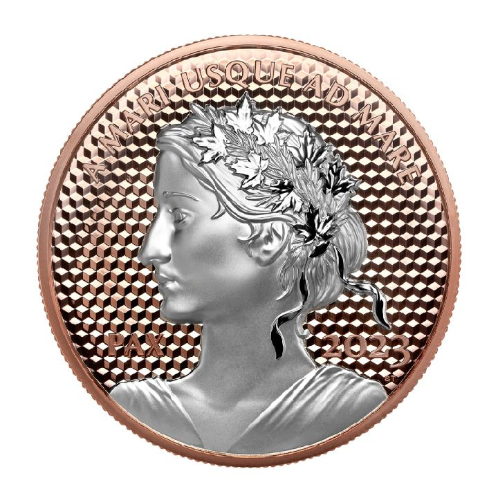 Canada: Peace Dollar 5 oz Silver 2023 Proof Ultra High Relief Plated Coin