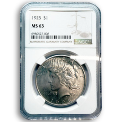 Peace Dollar Plata Diferentes Años NGC MS63 