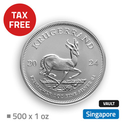Krugerrand 500 oz Plata - conservado en un almacén libre de impuestos en Singapur (Malca-Amit)