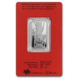 Lingote de plata de 10 gramos Serie Lunar Año del Caballo