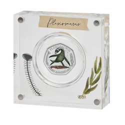 Tales of the Earth: Plesiosaurus colorato 50p Argento 2021 Proof