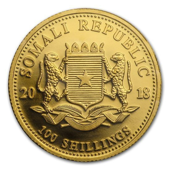 African Wildlife: Somalia Elephant 1/10 oz Gold 2018