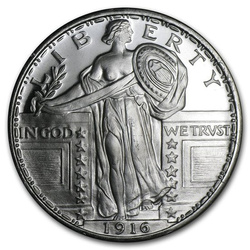 Liberty 1 uncja Srebra Round 1916
