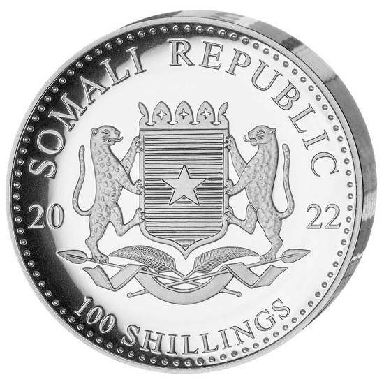 African Wildlife: Somalia Elephant 1 oz Silver 2022 Proof Ultra High Relief