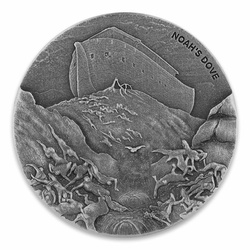 Niue: Bíblica - Paloma de Noé 2 oz Plata 2018 Proof Antiqued Coin