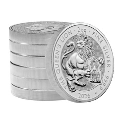 The Royal Tudor Beasts: Queen's Lion 2 oz Plata 2026