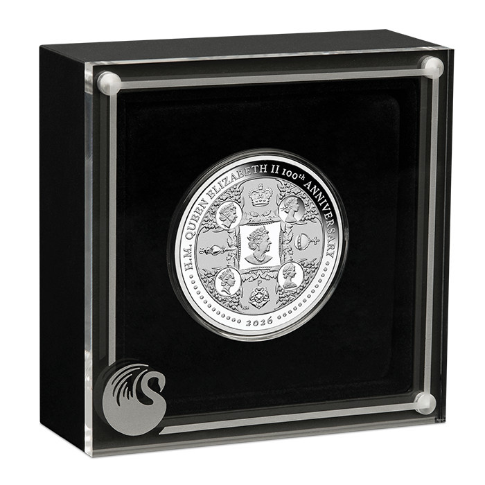 Silbermünze Perth Mint: 100. Jahrestag von H.M. Queen Elizabeth II 1 Unze Silber 2026 Proof