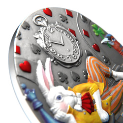 Niue : Lapin Blanc au Repos coloré 1 Once d’Argent 2025 Prooflike